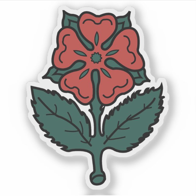The Red Rose of Lancaster, Montreal flag, Canada Sticker (Front)