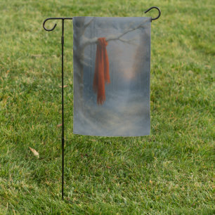 The Red Scarf – Bright Against the Stillness Garden Flag