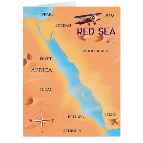 The Red Sea Travel Map Card