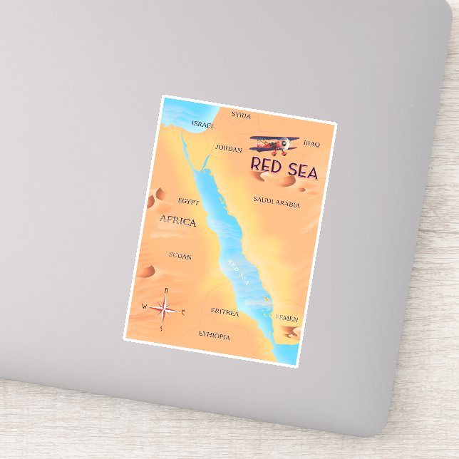 The Red Sea Travel Map Sticker (Detail)