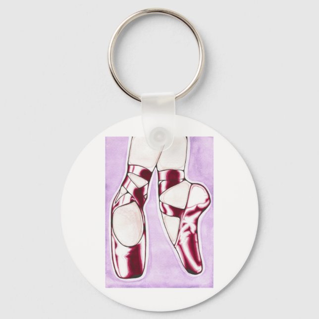 The Red Shoes ballet slippers Keychain (Front)