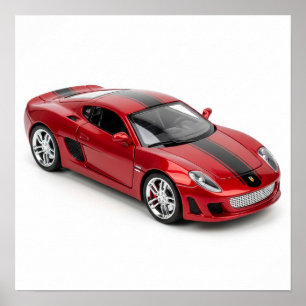 The Red Sports Car Poster