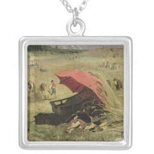 The Red Sunshade c1860 Silver Plated Necklace