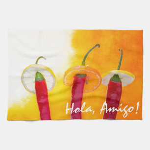 The Red, The Hot, The Chili Kitchen Towel