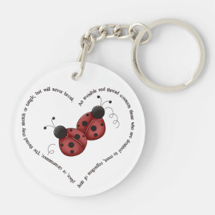 The Red Thread, Ancient Chinese Proverb - Ladybugs Keychain