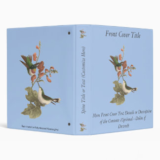 The Red-throated or Ruby-throated Hummingbird 3 Ring Binder