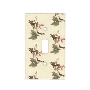 The Red-throated or Ruby-throated Hummingbird Light Switch Cover