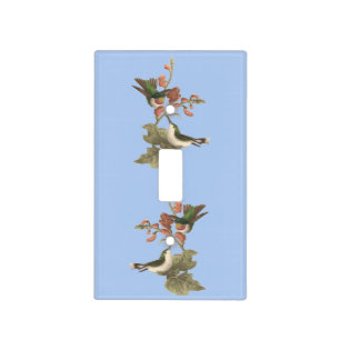 The Red-throated or Ruby-throated Hummingbird Light Switch Cover