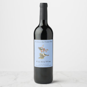 The Red-throated or Ruby-throated Hummingbird Wine Label