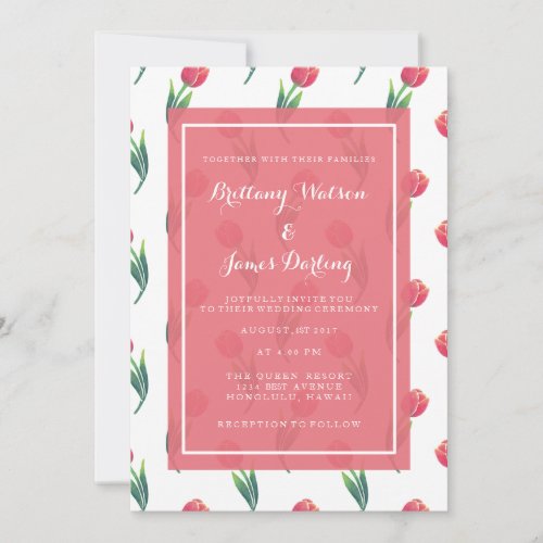 The Red Tulip Elegant Wedding Invitation Card