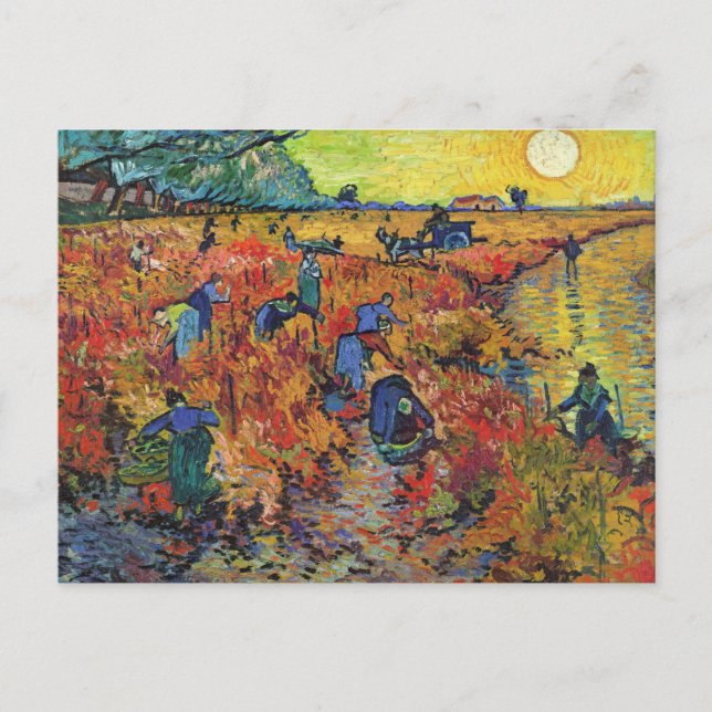 The Red Vineyard by Van Gogh Postcard (Front)