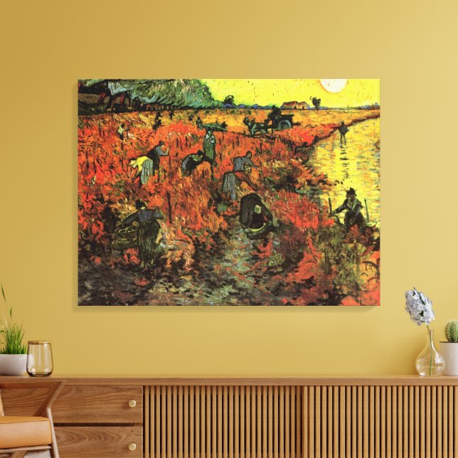 The Red Vineyard by Vincent van Gogh Canvas Print (Insitu(LivingRoom))