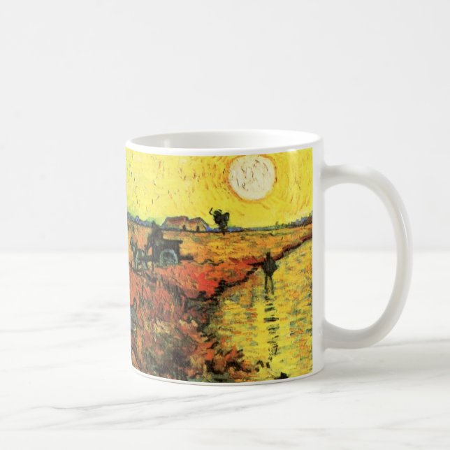The Red Vineyard by Vincent van Gogh Coffee Mug (Right)