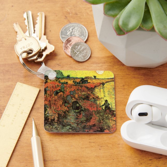 The Red Vineyard by Vincent van Gogh Keychain (Desk)