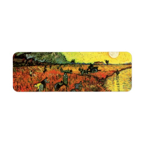 The Red Vineyard by Vincent van Gogh Label