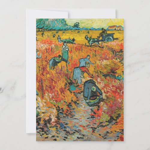 The Red Vineyard Painting By Vincent Van Gogh Invitation