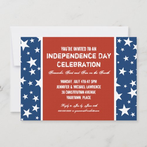 The Red White and Blue July 4th Party Invitation