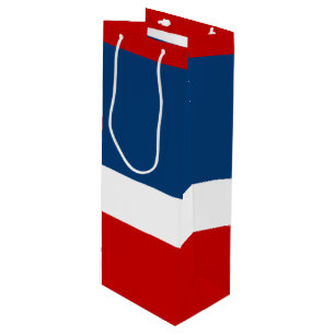 The Red White and Blue - Wine  Gift Bag, Glossy Wine Gift Bag