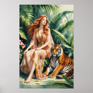 The Redhead Princess and her Tiger Poster