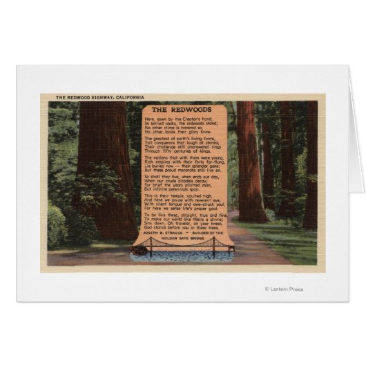 The Redwood Highway, Poem by Strauss Cards (Front Horizontal)