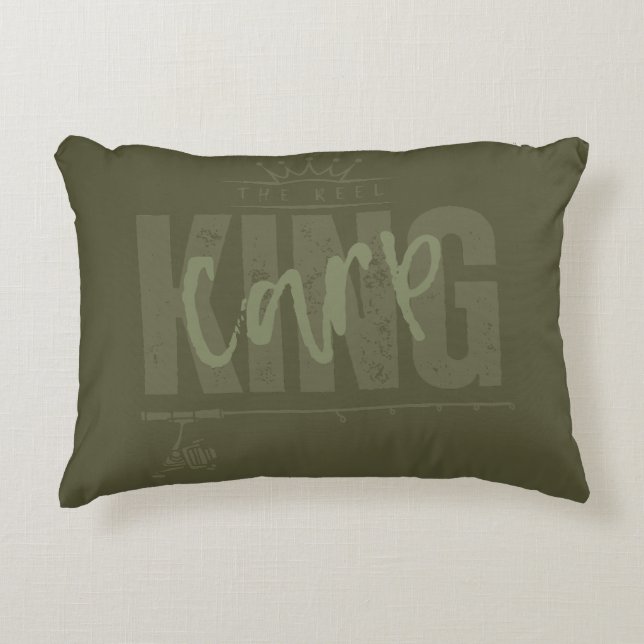 The reel carp King | Carp fishing Accent Pillow (Front)