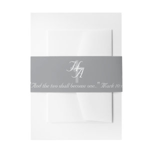 The Refined Catholic Silver Wedding Invitation Belly Band