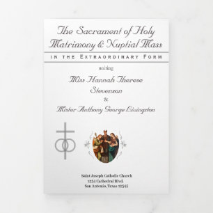 The Refined Catholic Silver Wedding Tri-Fold Program