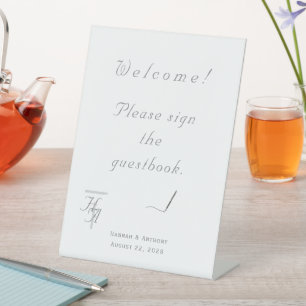 The Refined Catholic Wedding Pedestal Sign