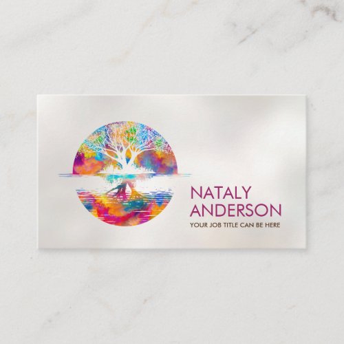 The reflection Tree of life _ realm of colors Business Card