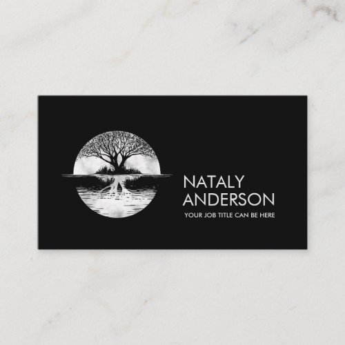 The reflection Tree of life _ white cloud Business Card