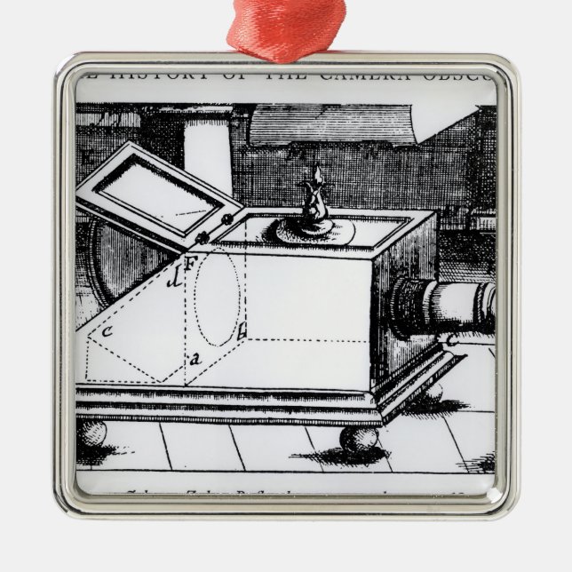 The reflex box camera obscura metal ornament (Front)