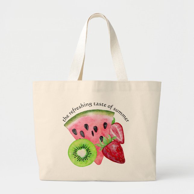 The Refreshing Taste of Summer Large Tote Bag (Front)