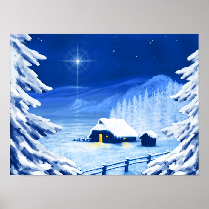 The refuge under the Christmas star Print