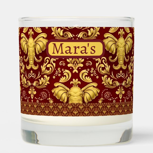 The Regal Elephant Luxury: Ancestral Strength & B  Scented Candle (Front)