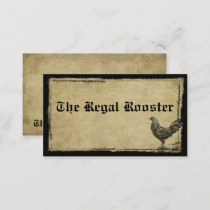 The Regal Rooster- Custom Order Business Card