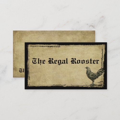 The Regal Rooster_ Custom Order Business Card