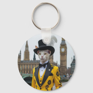 The Regal Sphynx in his dashing suit at Parliament Keychain