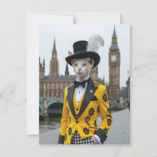 The Regal Sphynx in his dashing suit at Parliament Postcard