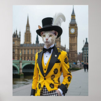 The Regal Sphynx in his dashing suit at Parliament Poster