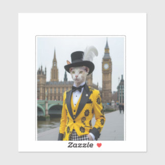 The Regal Sphynx in his dashing suit at Parliament Sticker