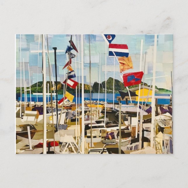 "The Regatta" In Cut Paper Invitation Postcard (Front)