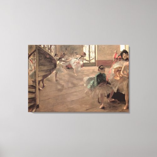 The Rehearsal by Edgar Degas Vintage Ballet Art Canvas Print