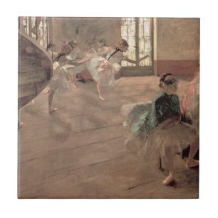 The Rehearsal by Edgar Degas, Vintage Ballet Art Ceramic Tile