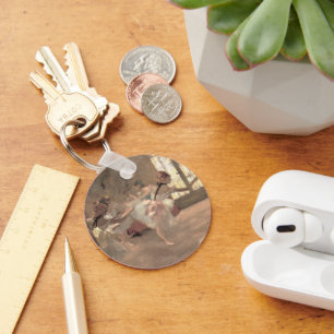 The Rehearsal by Edgar Degas, Vintage Ballet Art Keychain