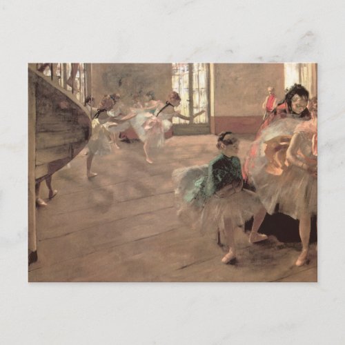 The Rehearsal by Edgar Degas Vintage Ballet Art Postcard