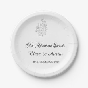 The. Rehearsal dinner floral one day before name Paper Plates
