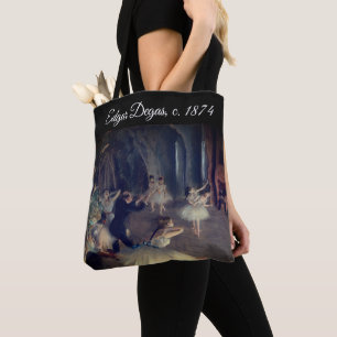 The Rehearsal Onstage, by Degas: Tote Bag