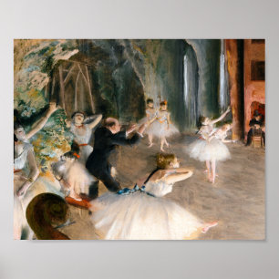 The Rehearsal Onstage by Edgar Degas Poster