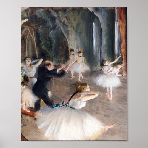 The Rehearsal Onstage by Edgar Degas Poster