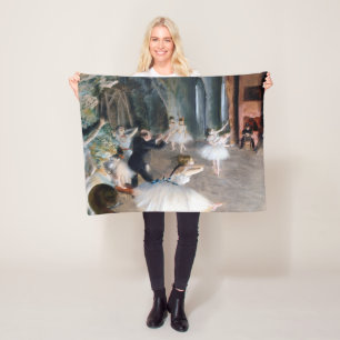 The Rehearsal Onstage, Edgar Degas Fleece Blanket